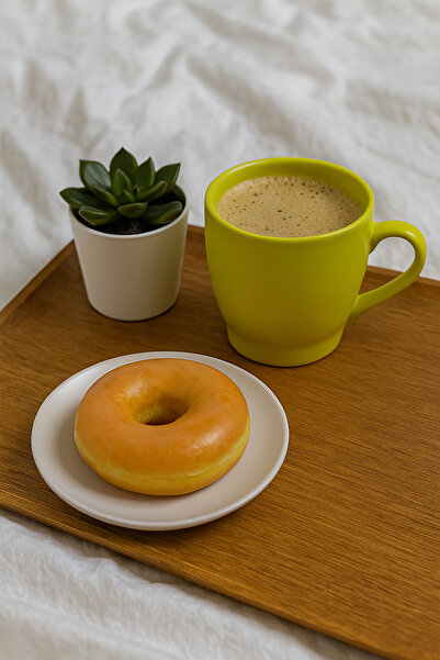 CERCİBAZAAR Pistachio Green Ceramic Cup – 230 ml Modern Coffee Cup