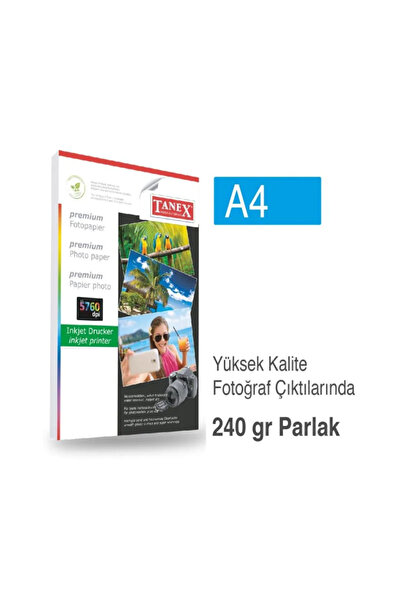 Tanex Fotoğraf Kağıdı A4 240 gr 240 mm x 297 mm 20 Sayfa