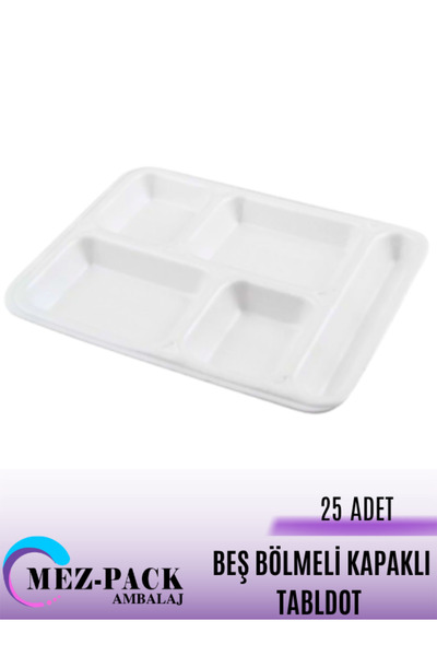 MEZ-PACK KÖPÜK TABAK 5 BÖLMELİ TABLDOT 25 ADET KULLAN AT PRATİK