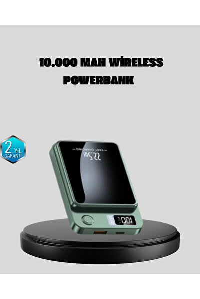 shopwave MagSafe Powerbank 10.000 mAh Kablosuz ve Dijital Ekranlı Hızlı Şarj ...