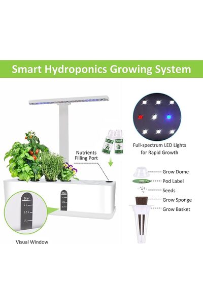 SCIENISH Hydroponics Growing System 9 Pods Smart Indoor Garden with LED Grow Light