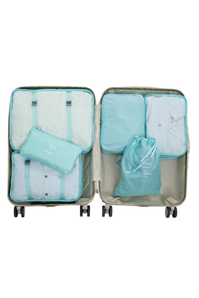 Generic 7-Piece Waterproof Luggage Set - Blue