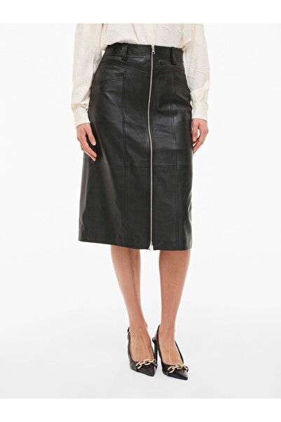 VILA Ledermidirock VIOLINA High Waist