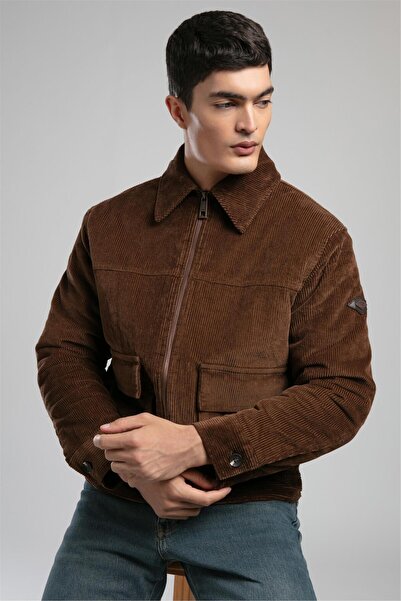 Lee Cooper Lonroy Men's Velvet Jacket Brown