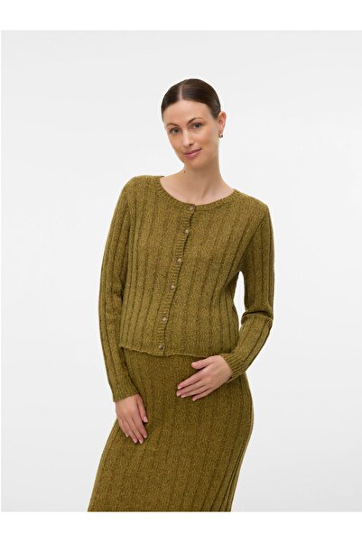 Mama Licious Strickjacke Normal geschnitten Rundhals Gerippte Ärmelbündchen Strickjacke