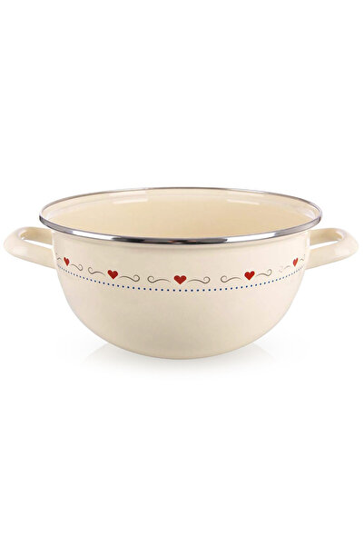 Other Enameled bowl with handles, cream, TONCA, 33 cm, 5 l