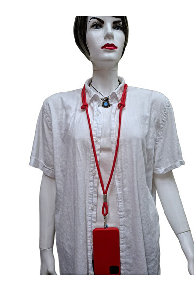 My Strape Red Paracord Phone Strap Crossbody (Adjustable) Compatible with All Cases