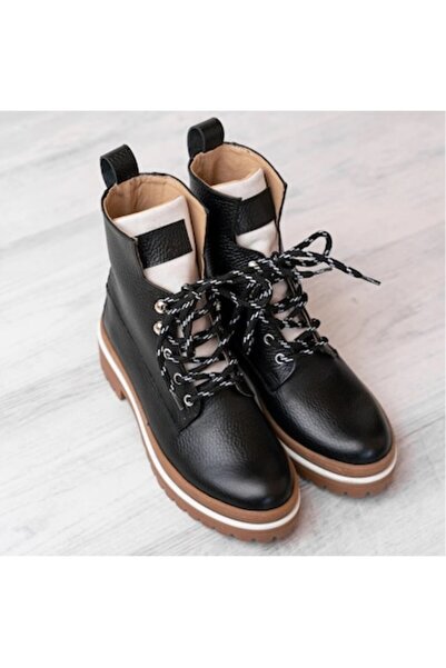 exclusives.ro Women's boots - Timb Black - waterproof natural leather - black - low non-slip sole