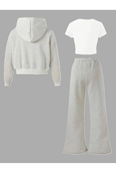 Keywest Children's New New York Printed 3-Piece Jacket Crop T-Shirt and Sweatpants Set Suit