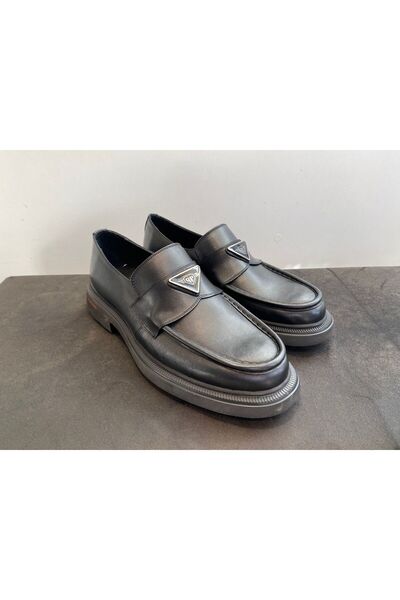 LEVENT DENERİ Siyah Hakiki Doğal Deri Loafer Ayakkabı
