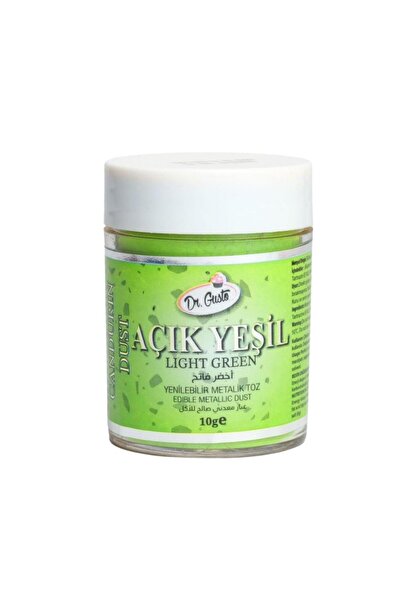 Dr. Gusto Metalik Toz Açık Yeşil Boya 10 g – Pasta, Çikolata ve Şeker Hamuru İçin Parlak Efektli Gıda Boyası