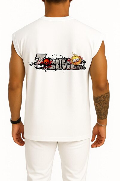 Bahriyeli Collection Oversized Zombie Driver Zombies Ultimate Tank Top with Pocket and Back Design