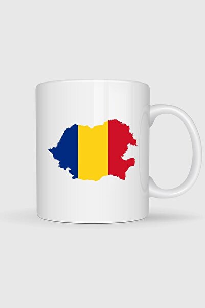 Bahriyeli Collection Flag of Romania Designed Mug Cup
