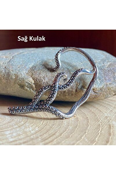 Viking Ear Cuff Ahtapot Tasarım S+ Kalite 316L Paslanmaz Kararmaz Çelik
