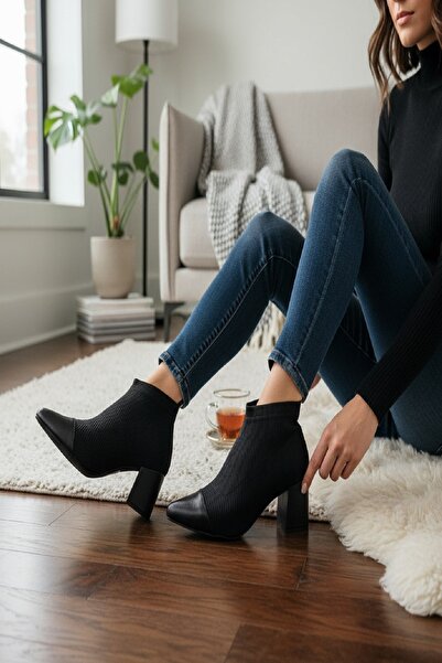 akerler Kadın Siyah Triko Buti Bot pm444351