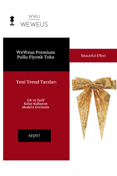 Weweus Women's Gold Yellow Sequin Bow Buckle