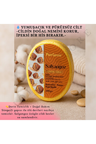 Violiva Salyangoz Özlü Süngerli Sabun – Derin Temizleyici, Nemlendirici & Doğ...
