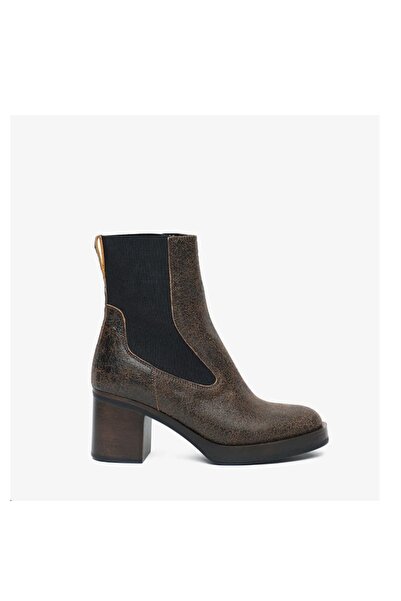 Greyder Women's Brown Genuine Leather Heeled Boots 5K2Db35291