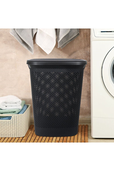 Other Plastic laundry basket, black, 60 l