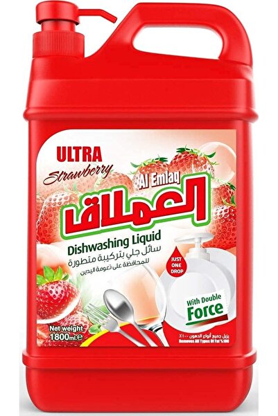 Al Emlaq سائل غسيل الأطباق فائق الجودة 1800 مل (عبوة من قطعتين) (فراولة)