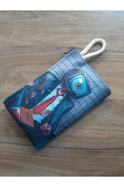 OWLBAG COMPANY OWL BAG Televizor cu cap de bărbat Design cu model Portofel Su...