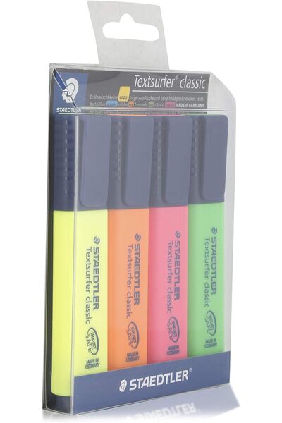 Staedtler أقلام تمييز كلاسيكية من Textsurfer - 4 قطع