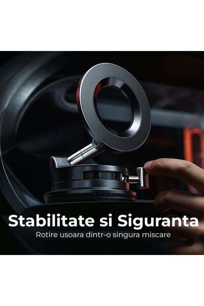 Timebox MagSafe Car Mount with Vacuum Suction, 360° Rotation, Tri-Axial, iPhone 17, Windshield/Dash/Mirror