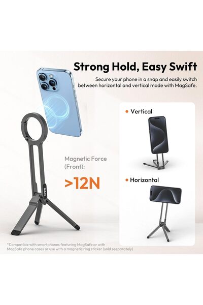 ulanzi MA30 Magnetic Phone Tripod Stand for iPhone (Dark Gray)