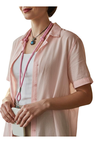 My Strape حزام هاتف من الباراكورد باللون الوردي (قابل للتعديل) متوافق مع جميع الأغطية