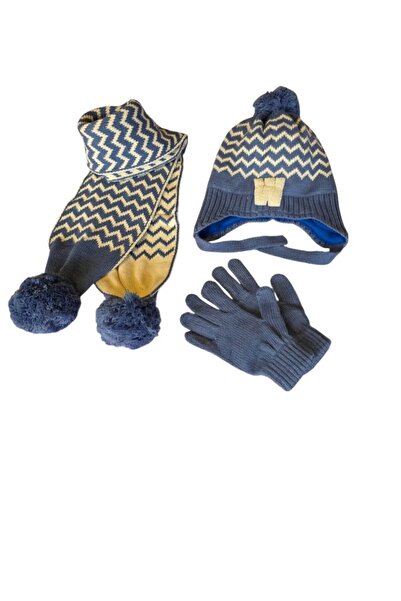 Kitti Scarf, Hat, Gloves 3-Piece Set for Boys Aged 4-8 Years