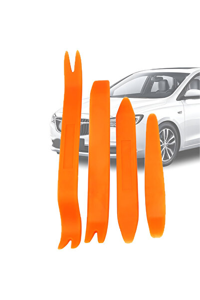 Mega Oto Market 4 Pieces Orange Portable Trim Removal Tool