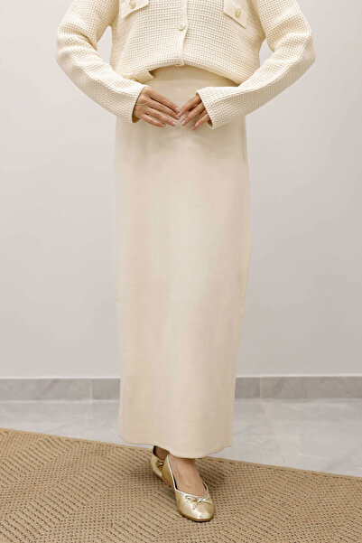 Tesettür Dünyası Knitwear Skirt Tsd250242 Beige