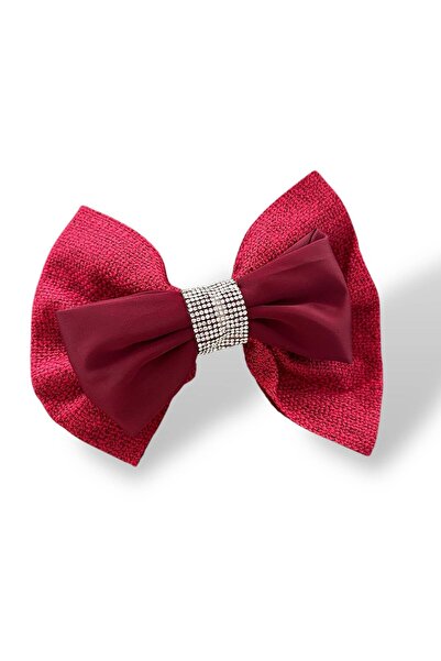 TAKIŞTIR مشبك آلي للبيع بالتجزئة مزين بشريط حجري باللون الأحمر