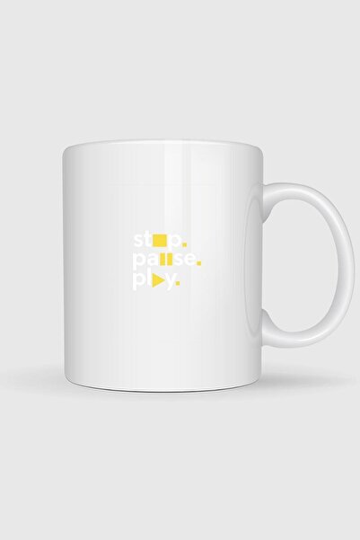 Bahriyeli Collection Stop Pause and Play Designed Mug