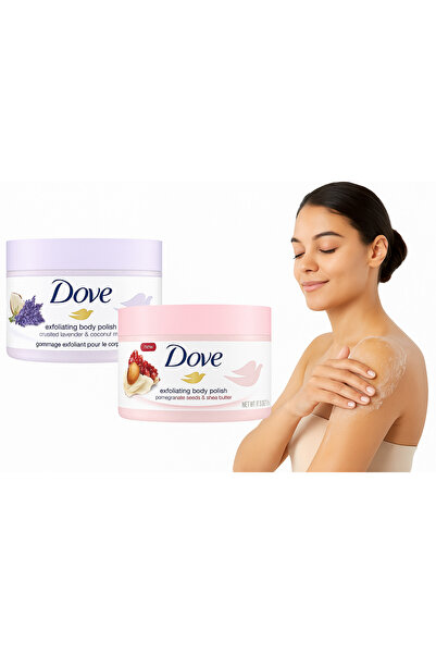 Dove , Exfoliating Body Polish, Pomegranate Seeds & Shea Butter and Lavender combo