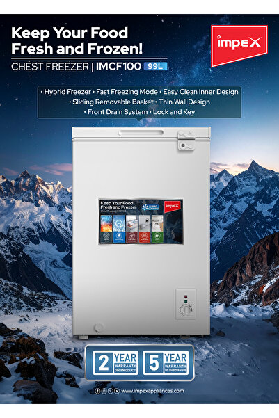 İMPEX 100L Chest Freezer (IMCF100)