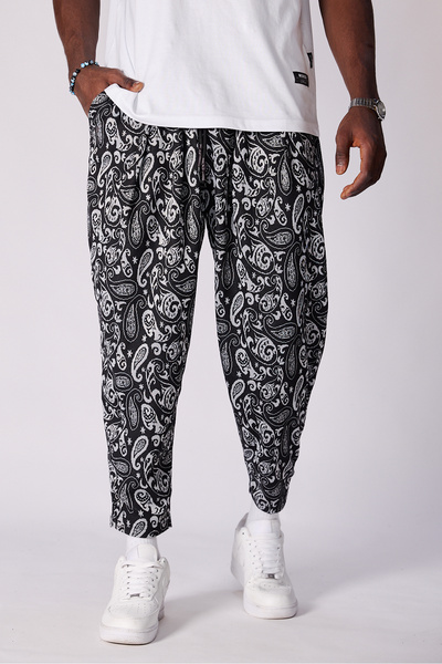 Superbluemexico بنطلون شالوار مطوي منقوش بنقشة الجاكار للجنسين