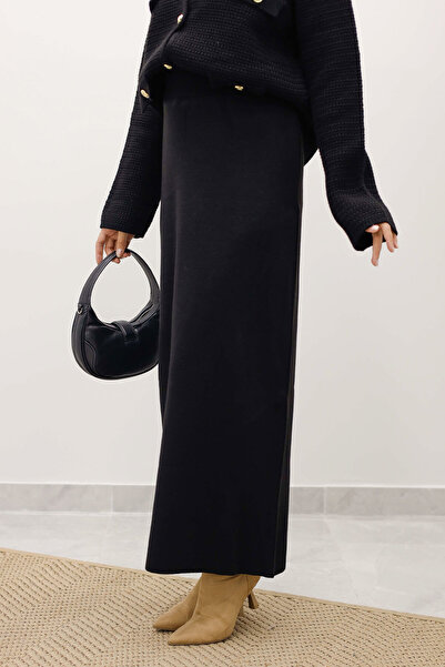 Tesettür Dünyası Knitwear Skirt Tsd250242 Black