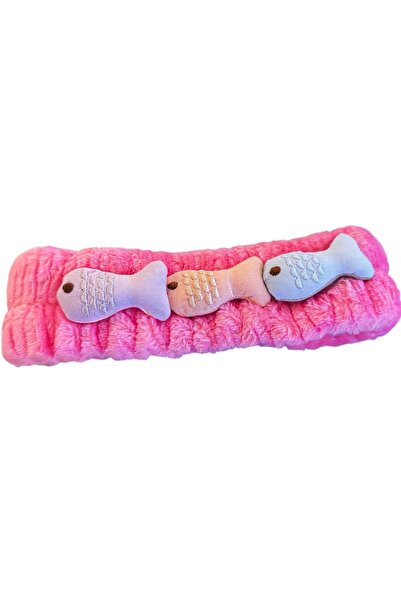 TAKIŞTIR Fuchsia Color Fish Figured Plush Hair Band