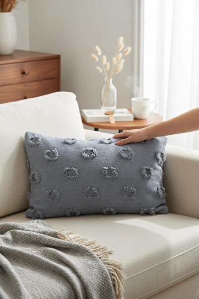 ANJEAHOME Moselle Embossed Smoked Throw Pillow Cover | 36X53Cm |   Washable Fabric, Durable, Stylish Decorative Design
