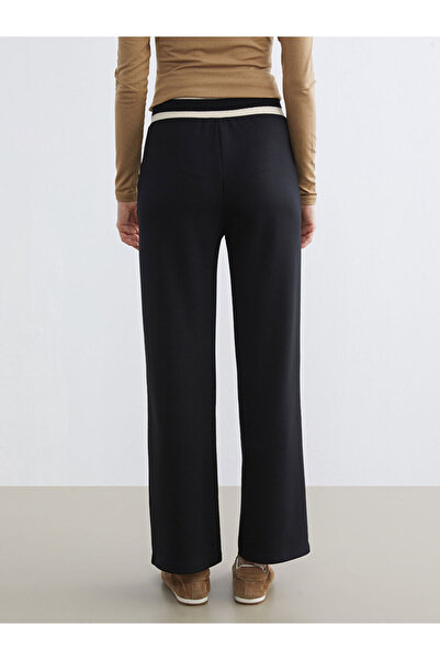 LC Waikiki Black Standard Fit Wide Leg Women's Trousers