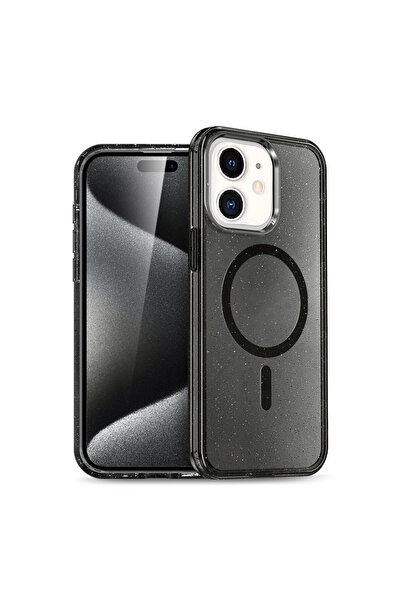 TechTrove iPhone 12 İçin Uyumlu Parıldayan Simli Tasarımlı Sararmaz Magsafe Ö...
