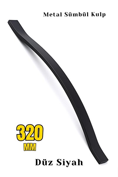Badem10 Sümbül Düz Siyah 320 mm Metal Kulp Çekmece Kolu Kapak Kulpları Mobily...