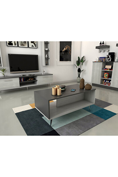 Stylish Home White and gray TV, center, and coffee table set - SH36