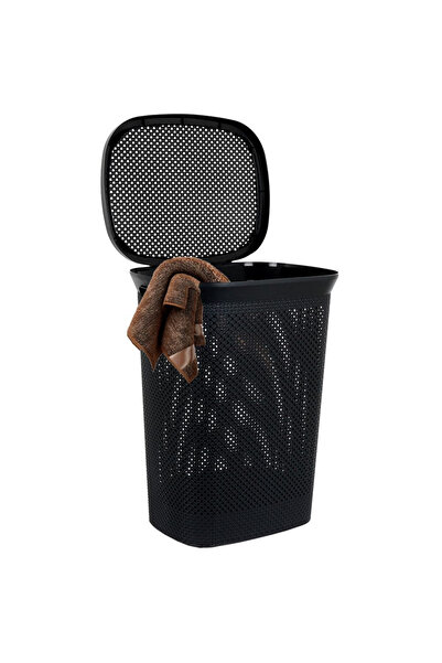 Other Plastic laundry basket, black, 60 l