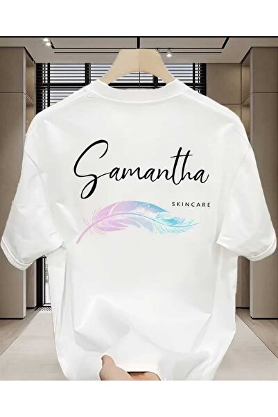 ORVIO Group Men's Name and Feather B Printed O Oversized T-Shirt