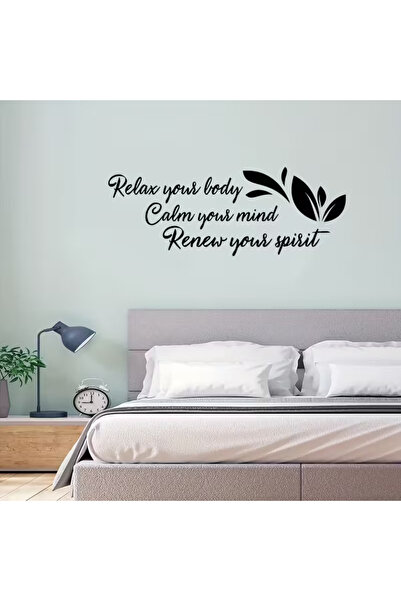 ALAYRA International Relax Your Body Calm Your Mind Quote Vinyl Wall Sticker (40x80 cm) Die Cut