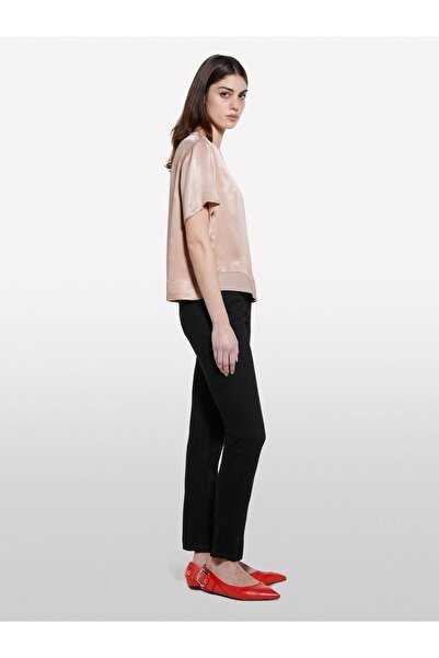 Sisley Women's Stretch Cotton Stone Washed High Waist Slim Fit Pants 325P47Kzle044-Sis800