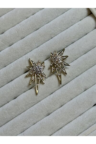 Ladies&Gentlemen Zircon Stone Star Form Gold Women's Earrings