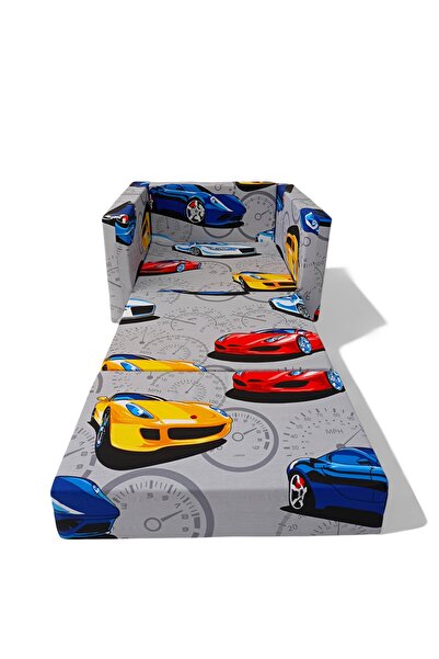 LENSA HOME Arabalı Yatak - Çocuk Koltuğu Komple Sünger Katlanabilir Yataklı (0-6 YAŞ)%100 Pamuklu Kumaş